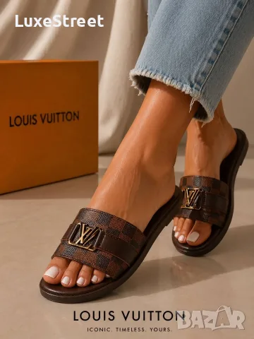 Louis VUITTON 🤍Дамски Чехли , снимка 4 - Чехли - 55531547
