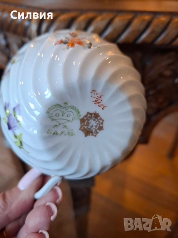 Порцеланова чаша с чинийка , снимка 8 - Чаши - 54270656