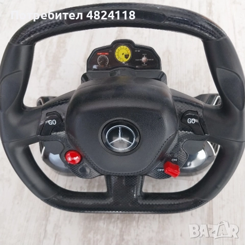 Детска играчка - Кола Mercedes-Benz, с волан контролер, червена, снимка 3 - Коли, камиони, мотори, писти - 54498601