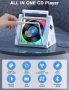 Преносим CD плейър Greadio CD02,  RGB светлини, 2 * 10W HIFI система, Bluetooth 5.3, 4000mAh батерия, снимка 8