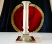 Посребрен свещник от бронз 18 см.,380 гр. , снимка 2