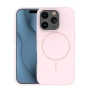 Кейс Silicone Thin Mag за iPhone 16 Pro (6.3), светлорозов и Протектор, снимка 1