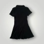 black ribbed collared mini dress, снимка 2