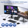 KVM превключвател за 4 компютъра и 2 монитора, HDMI + DP порт 8К 60Hz, снимка 4