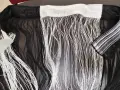 Ново ушито перде на ресни (черно и бяло) – 150 см, готово за окачване, снимка 3
