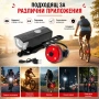 Комплект акумулаторни LED предни и задни светлини велосипед лед фар и стоп за колело USB зареждане, снимка 3