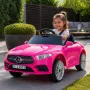 Розова акумулаторна кола Mercedes Benz CLS350 с кожена седалка 12V, снимка 2
