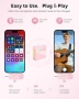 Нов Розов лавалиерен микрофон 2.4G 100м обхват 20 часа батерия за влог TikTok YouTube, снимка 4