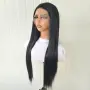 Черна права перука 70 см с дантелена зона 13x4 Lace Front, снимка 5