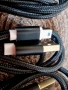 Висококачествен USB - Mini USB 5pin кабел, с ферит, черен, 1.5 метра с оплетка, снимка 2