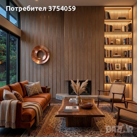 Дизайнерски 3D панел със сребриста текстура и меден кант - 16 см х 2.8 м, снимка 5 - Декорация за дома - 55148648