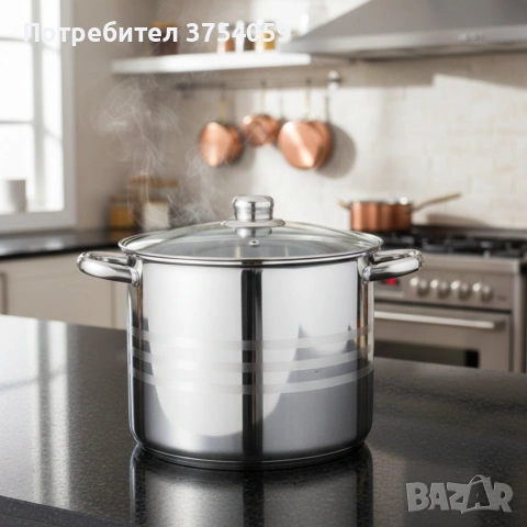 Тенджера Edenberg от неръждаема стомана и многослойно дъно за бързо и равномерно готвене, снимка 3 - Съдове за готвене - 55183648