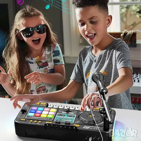 DJ миксиращ пулт с Bluetooth и микрофон на стойка 🎤