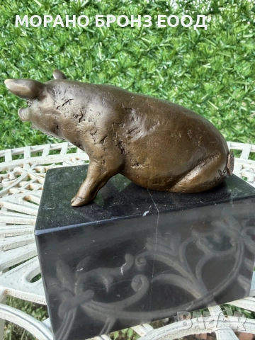 Луксозна бронзова фигура на прасе от скулптора Milo с автентичен печат "Bronze Garanti Paris"., снимка 3 - Антикварни и старинни предмети - 55589591