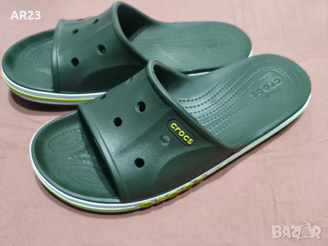 Оригинални чехли Crocs Bayaband Slide – Тъмнозелени, снимка 7 - Джапанки - 55537002