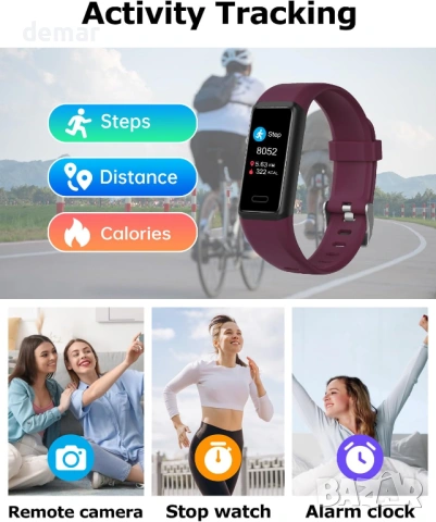 Фитнес часовник с пулсомер, монитор за сън, брояч на крачки, брояч на калории, за Android и iOS, снимка 3 - Смарт гривни - 53982906