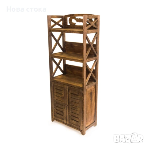 Шкаф от дърво, кафяв цвят, 46*25*118см, снимка 2 - Шкафове - 54443940