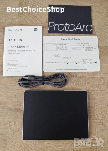 Безжичен тъчпад / тракпад ProtoArc T1 Plus с Bluetooth, за Windows 10/11 PC лаптоп, снимка 2 - Клавиатури и мишки - 55126015