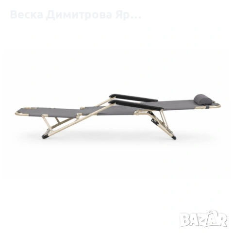 Луксозен регулируем градински шезлонг с мека възглавница 178×61×25 см - Лек и лесен за съхранение, снимка 9 - Градински мебели, декорация  - 54669345