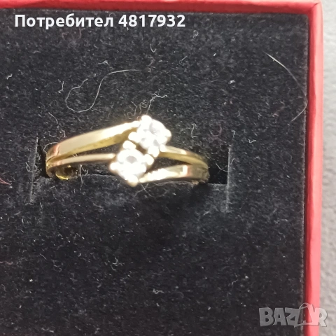 Златен пръстен, диаманти., снимка 7 - Пръстени - 54660358