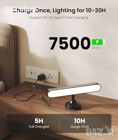 Нови Акумулаторни стенни лампи с батерия 7500mAh, снимка 3 - Друга електроника - 55050879