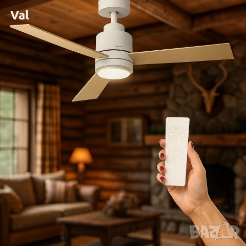 Таванен вентилатор с DC мотор, 45W и LED осветление - Brizy Bright Core, снимка 2 - Вентилатори - 54544130