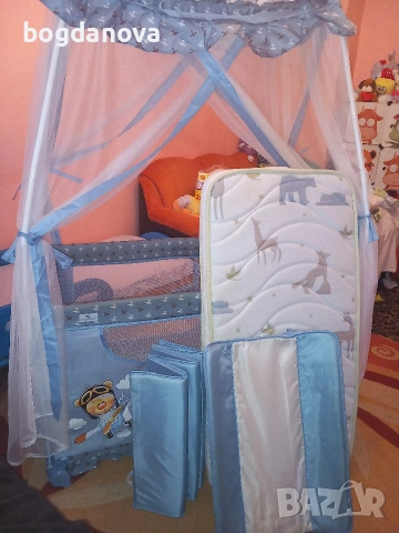 Бебешко легло/кошара на 2 нива с матрак