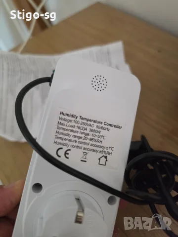 Термостатна букса с хигростат и датчик, цифрова, 230 V 3680 W, -10°C-50°C, програмируема, със звук, снимка 3 - Друга електроника - 55641471