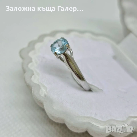 Стилен златен пръстен с фианит, бяло злато – 585, 2,04г, снимка 4 - Пръстени - 54215395