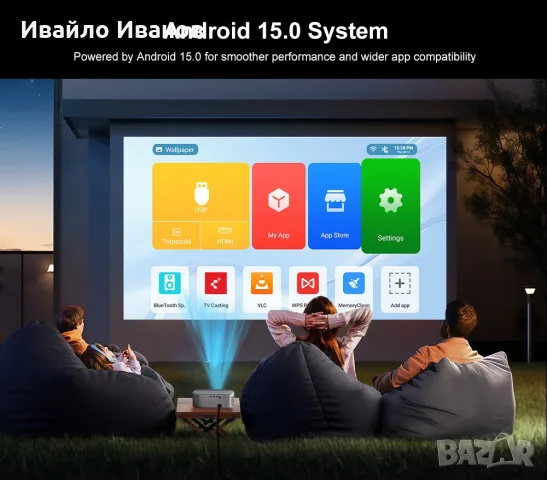 домашно кино, проектор Everycom HQ11W Android 15, снимка 18 - Плейъри, домашно кино, прожектори - 55586780