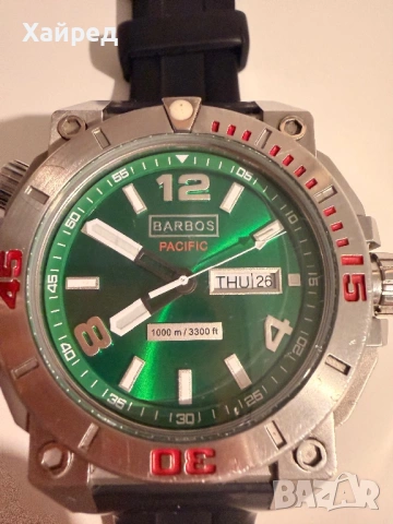 Мъжки Часовник BARBOS Pacific 1000M diver/дайвър, снимка 3 - Мъжки - 53977858
