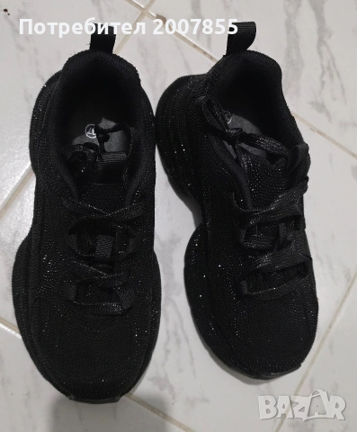 Дамски черни маратонки с кристали , снимка 8 - Маратонки - 54250088