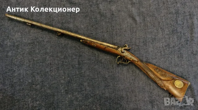 Двуцевна капсулна пушка. Ръчна изработка от XIX век, снимка 8 - Антикварни и старинни предмети - 55494430