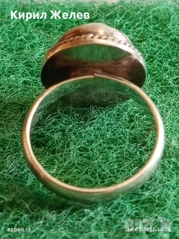 Сребърен пръстен декоративен обков розов АХАТ стил и елегантност 53373, снимка 5 - Пръстени - 54025828