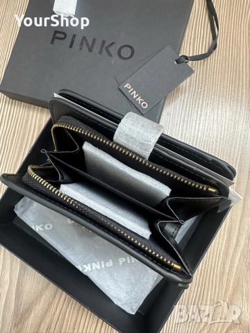 Дамски портфейл на Pinko в черен и розов цвят, снимка 6 - Портфейли, портмонета - 55407794