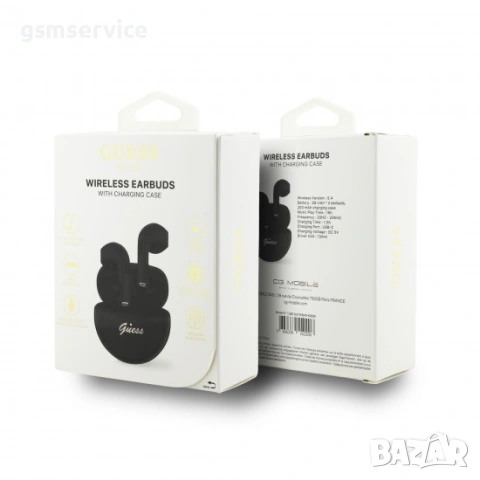 	БЕЗЖИЧНИ СЛУШАЛКИ Bluetooth GUESS TWS SCRIPT BLACK, снимка 2 - Безжични слушалки - 54596024