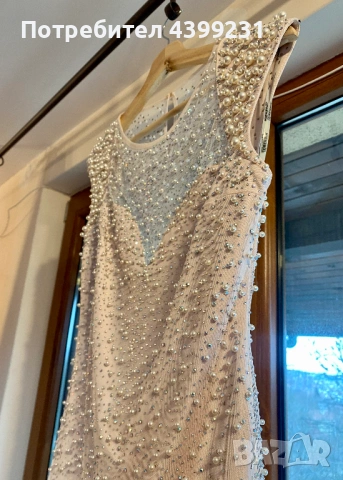 Луксозна дизайнерска бална рокля с перли и кристали - S/M, снимка 13 - Рокли - 54203219