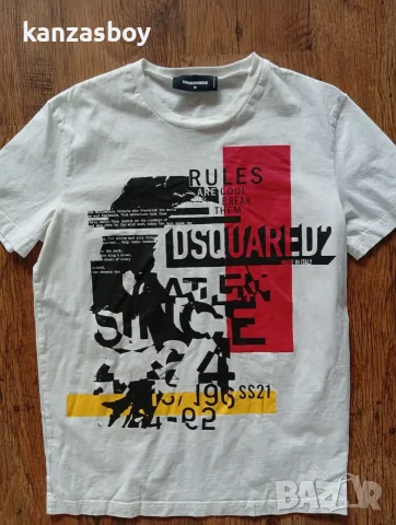 DSQUARED2 D2 Graphic Cotton Slim Fit T-Shirt - мъжка тениска р-р M, снимка 3 - Тениски - 55678373