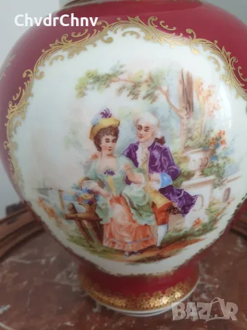 Schumann Arzberg 28см/Бавария ШУМАН стара немска порцеланова ваза с капак/урна, снимка 3 - Вази - 55578310
