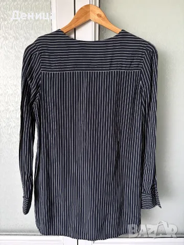 Раирана тъмносиня риза Massimo Dutti размер S / EUR 36, снимка 3 - Ризи - 55658366