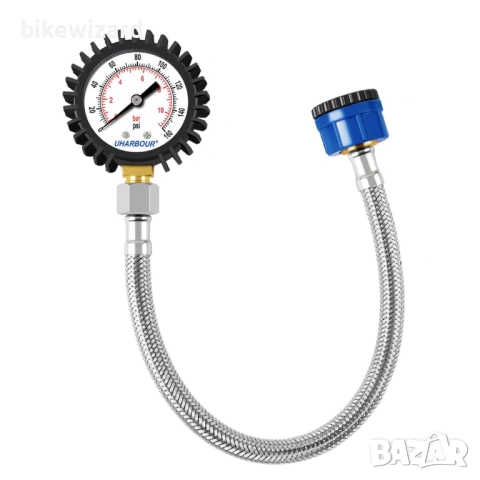 Манометър за вода 0–11 Bar 0–160psi Двойна скала Долен монтаж 3/4 до 1/2 BSP Гумена защита  НОВО