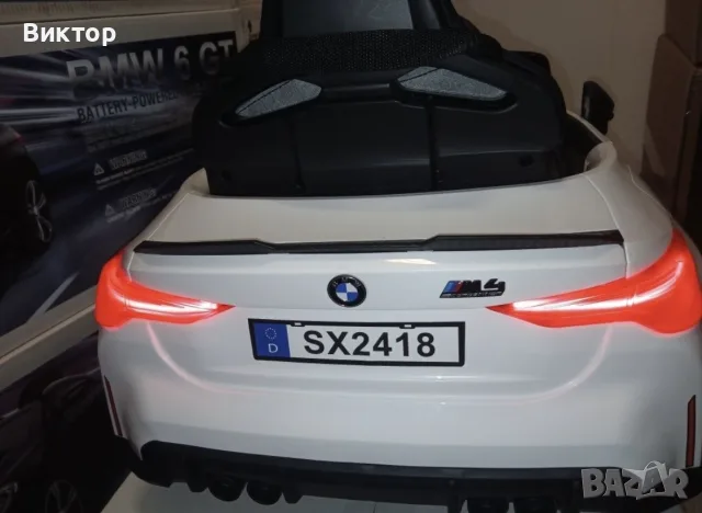 ПРОМО Акумулаторна кола BMW M4 с меки гуми , кожен салон , 12V, снимка 5 - Коли, камиони, мотори, писти - 55406988