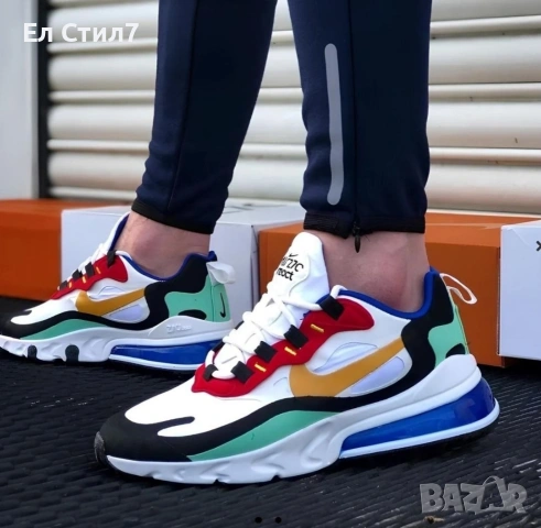📌Мъжки Маратонки Nike Air Max 270 React – Мултицветен „Bauhaus“ дизайн 40 41 42 43 44 н Цена 62€ , снимка 2 - Маратонки - 54627415