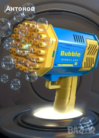 Автоматичен пистолет за сапунени балончета Bubble gun с 40 дула и LED светлина, снимка 3 - Други - 54826361
