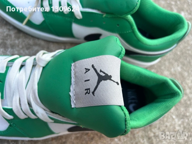 Nike Air Jordan 1 Low в цвят "Pine Green" (зелено/бяло/черно)., снимка 4 - Други - 54567555