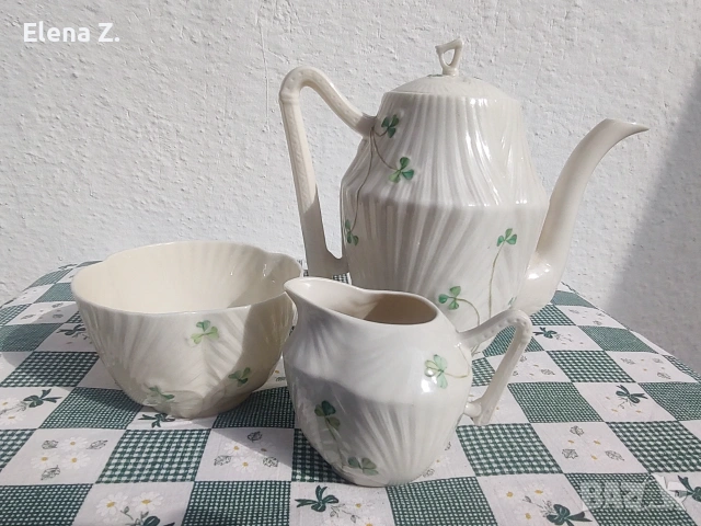 Комплект от 3 части Belleek Ирландия, снимка 7 - Сервизи - 55247797
