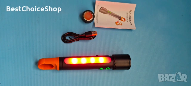 Фенерче LED Супер ярко. Презареждащо се, с 9 режима, кука за закачане и мощен магнит, водоустойчиво, снимка 3 - Друга електроника - 54990044