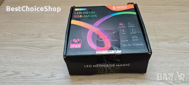 5 м RGB IC LED гъвкава лента, интелигентно приложение, синхронизация с музика, водоустойчива, снимка 5 - Лед осветление - 55409237
