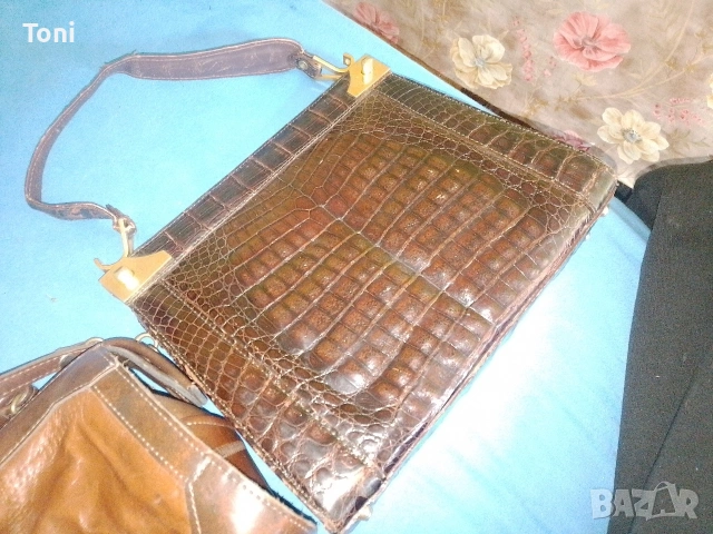 винтидж ретро чантичка Marc Chantal, винтидж ретро чанта крокодилска кожа, снимка 6 - Чанти - 53993738