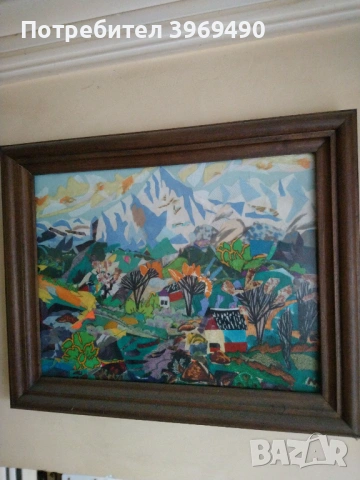 Картина "Алпийски пейзаж"., снимка 2 - Картини - 54223979